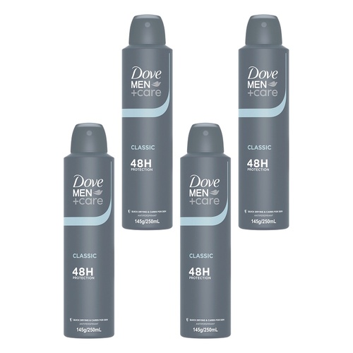 Dove Men+Care Antiperspirant Aerosol Classic 250mL Pack of 4