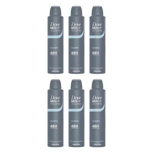 Dove Men+Care Antiperspirant Aerosol Classic 250mL Pack of 6