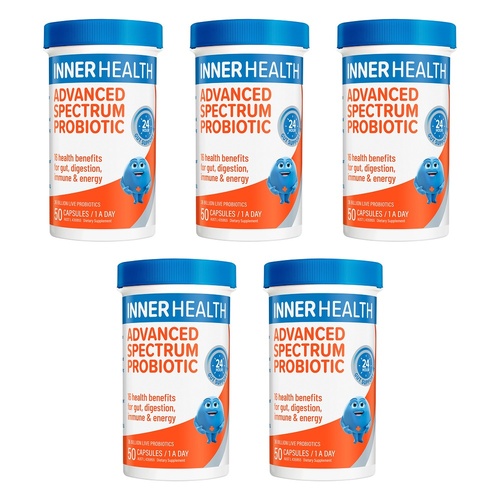 Inner Health Advanced Spectrum Probiotic 50 Capsules Pack of 5