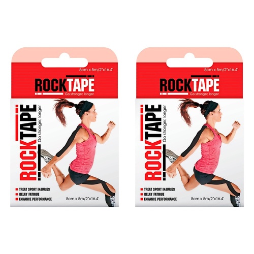 RockTape Premium Kinesiology Tape Beige 5cm x 5m Pack of 2