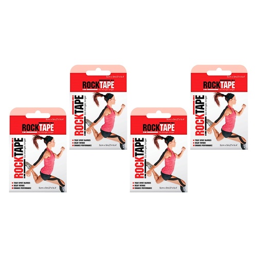 RockTape Premium Kinesiology Tape Beige 5cm x 5m Pack of 4