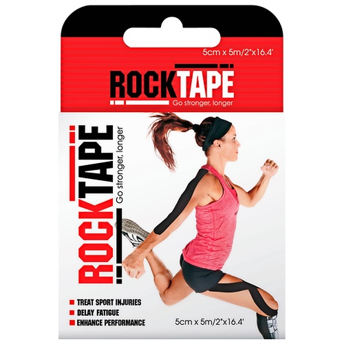 RockTape Premium Kinesiology Tape Black 5cm x 5m