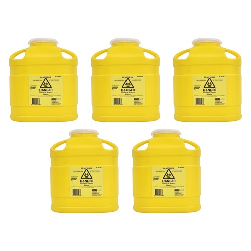 Aero Hazard Sharps Container 5L Pack of 5