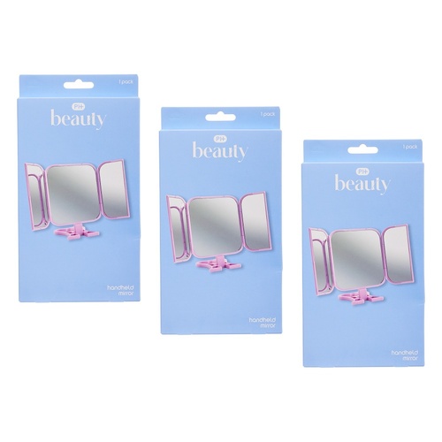 Pharmacy Health Handheld Mirror Pink Pack of 3