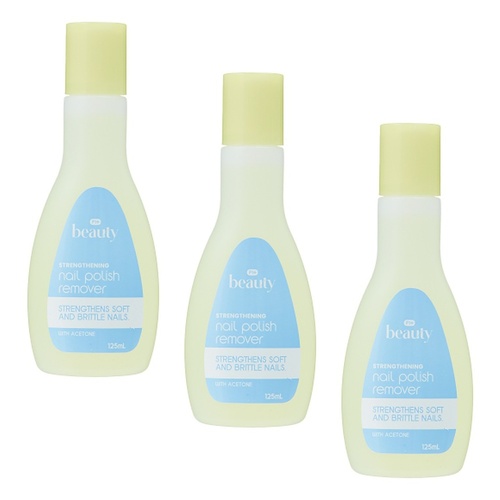 Pharmacy Health Nail Polish Remover Strengthening 125mL Pack of 3