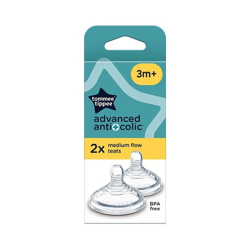 Tommee Tippee Advanced Anti-Colic Teats 3m+ Medium Flow 2 Pack