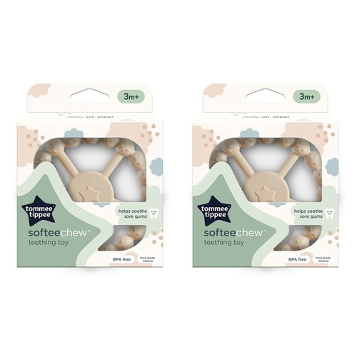Tommee Tippee SofteeChew Teething Toy 3m+ Multi Pack of 2