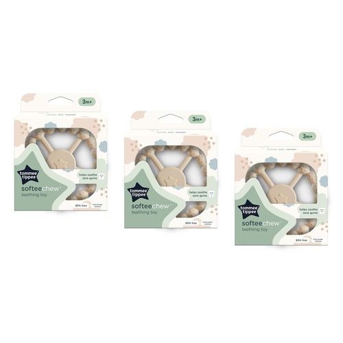 Tommee Tippee SofteeChew Teething Toy 3m+ Multi Pack of 3