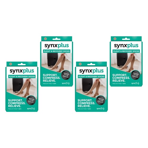 Synx Plus Flight & Recovery Socks Large Pack of 4