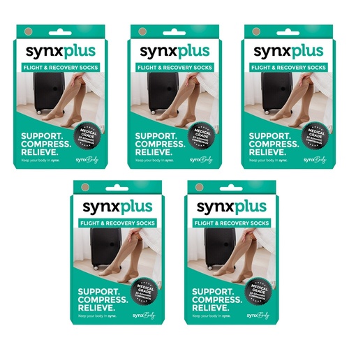 Synx Plus Flight & Recovery Socks Extra Large Pack of 5