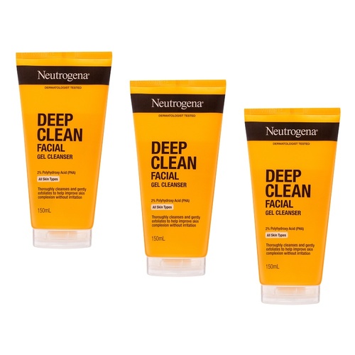 Neutrogena® Deep Clean Facial Gel Cleanser 150g Pack of 3