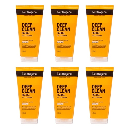 Neutrogena® Deep Clean Facial Gel Cleanser 150g Pack of 6