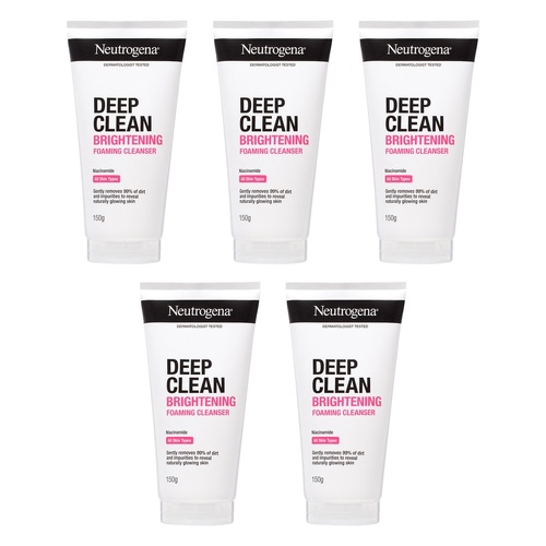 Neutrogena® Deep Clean Brightening Foaming Cleanser 150g Pack of 5