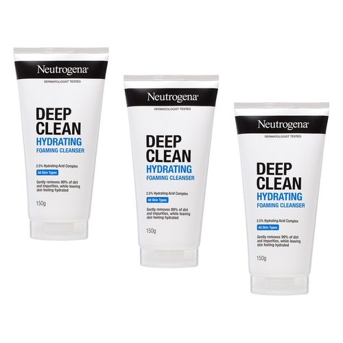 Neutrogena® Deep Clean Hydrating Foaming Cleanser 150g Pack of 3