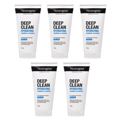 Neutrogena® Deep Clean Hydrating Foaming Cleanser 150g Pack of 5