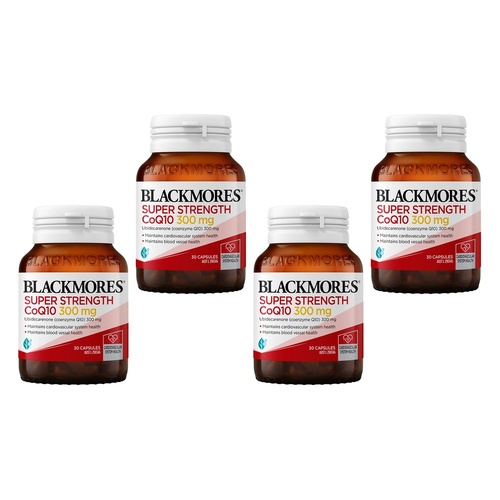 Blackmores Super Strength CoQ10 300mg 30 Capsules Pack of 4