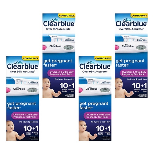 Clearblue Ovulation & Pregnancy 10 + 1 Tests Pack of 4