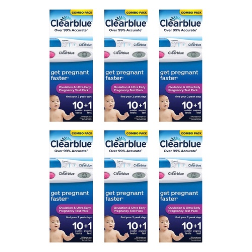 Clearblue Ovulation & Pregnancy 10 + 1 Tests Pack of 6