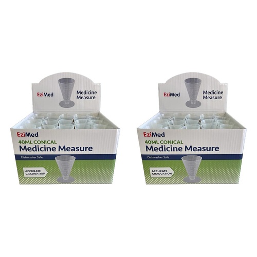 EziMed Medicine Measuring Cup 40mL Box of 40 Bundle of 2