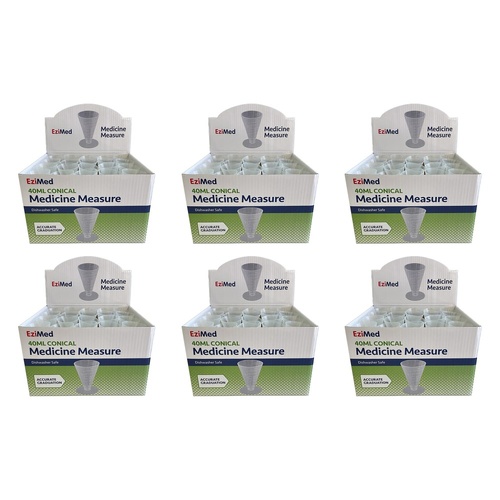 EziMed Medicine Measuring Cup 40mL Box of 40 Bundle of 6