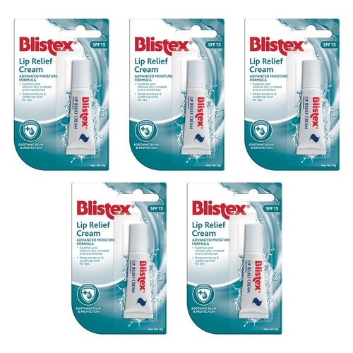 Blistex Lip Relief Cream SPF 15 6g Pack of 5
