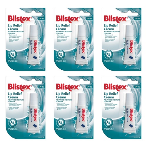 Blistex Lip Relief Cream SPF 15 6g Pack of 6