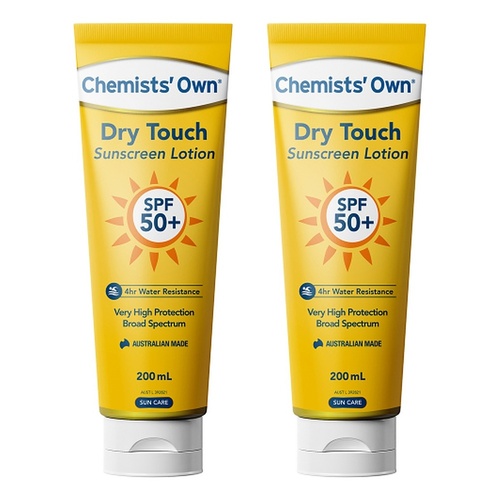 Chemists' Own Dry Touch Sunscreen SPF 50+ 200mL Pack of 2