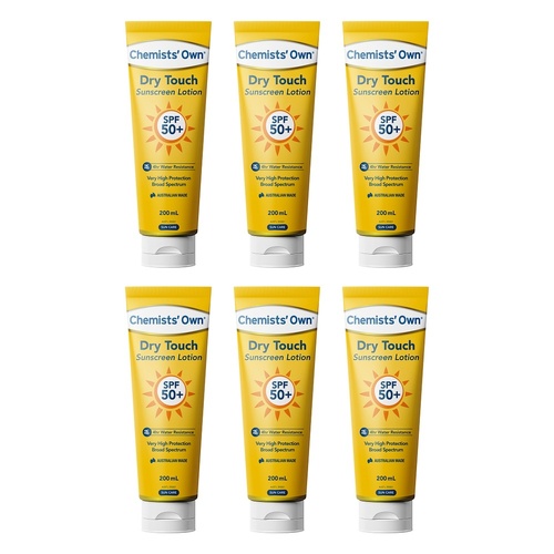 Chemists' Own Dry Touch Sunscreen SPF 50+ 200mL Pack of 6
