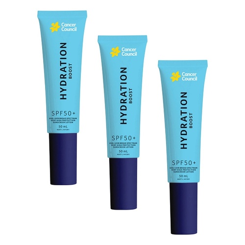 Cancer Council Hydration Boost Sunscreen Lotion SPF 50+ 50mL Pack of 3