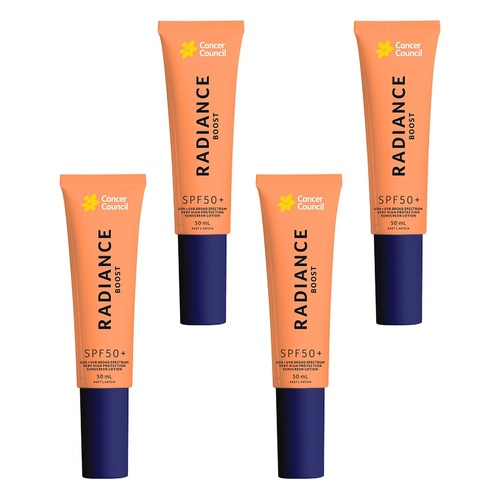 Cancer Council Radiance Boost Sunscreen Lotion SPF 50+ 50mL Pack of 4