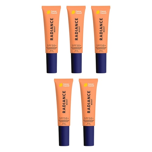 Cancer Council Radiance Boost Sunscreen Lotion SPF 50+ 50mL Pack of 5