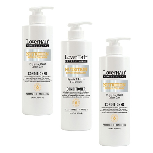 Loverhair Professional Nutrition Conditioner 600mL Pack of 3