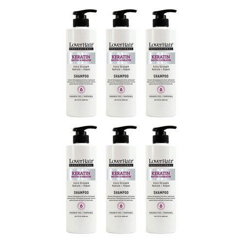 Loverhair Professional Keratin Shampoo 600mL Pack of 6