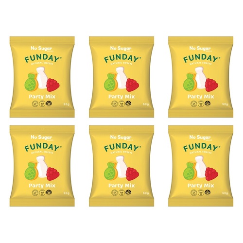 Fun Day Natural Sweets Party Mix 50g x 6 Bundle of 6