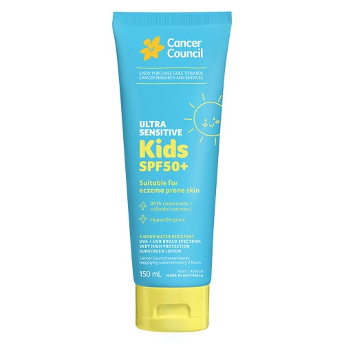 Cancer Council Ultra Sensitive Kids Sunscreen Lotion SPF 50+ 150mL