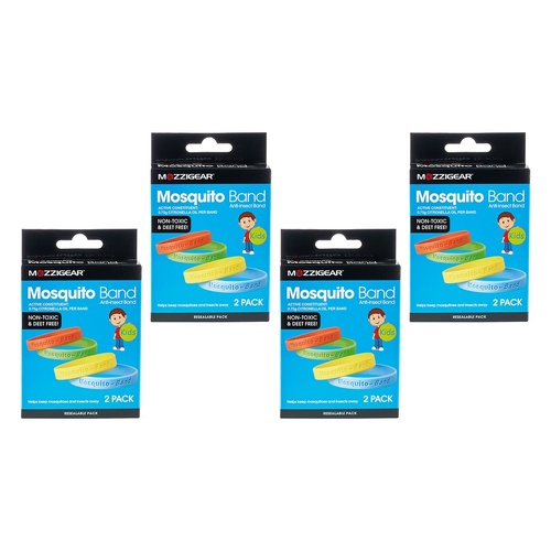 MozzieGear Kids Bands 2 Pack Bundle of 4