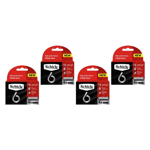 Schick 6 Blades Refill 4 Pack Bundle of 4