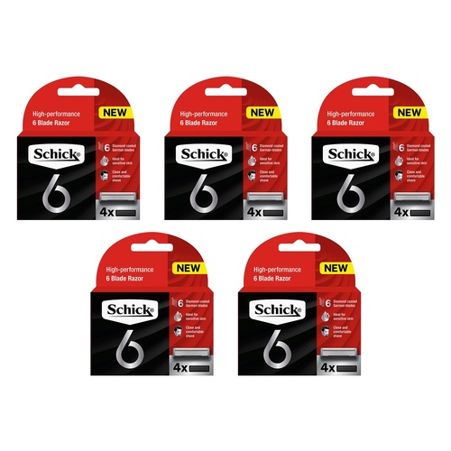 Schick 6 Blades Refill 4 Pack Bundle of 5