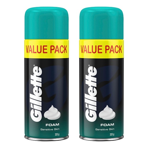 Gillette Shave Foam Sensitive Skin Value Pack 333g x 6 Bundle of 2