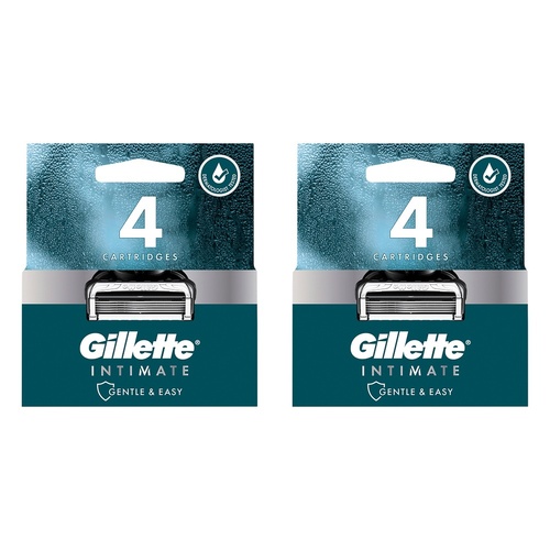 Gillette Intimate Blades Refills 4 Pack Bundle of 2