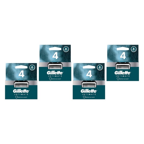 Gillette Intimate Blades Refills 4 Pack Bundle of 4