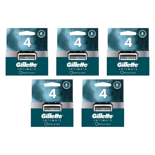 Gillette Intimate Blades Refills 4 Pack Bundle of 5