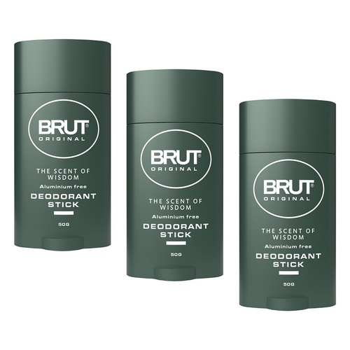 Brut Deodorant Roll On Stick Original 50g x 6 Bundle of 3