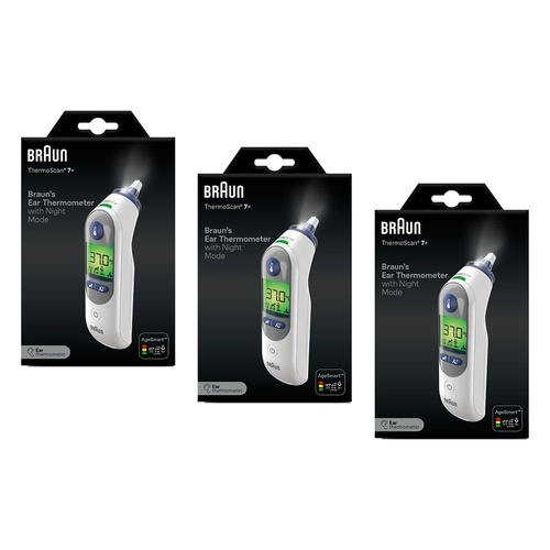 Braun Thermoscan 7+ Ear Thermometer Pack of 3