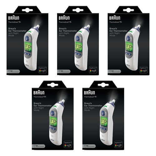 Braun Thermoscan 7+ Ear Thermometer Pack of 5