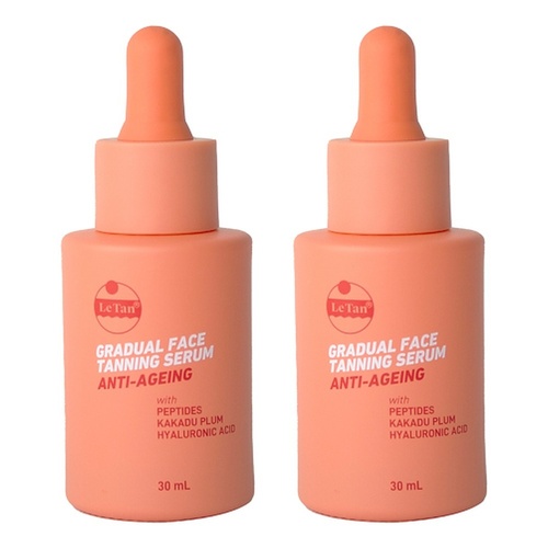Le Tan Gradual Face Tanning Serum Anti-Ageing 30mL Pack of 2