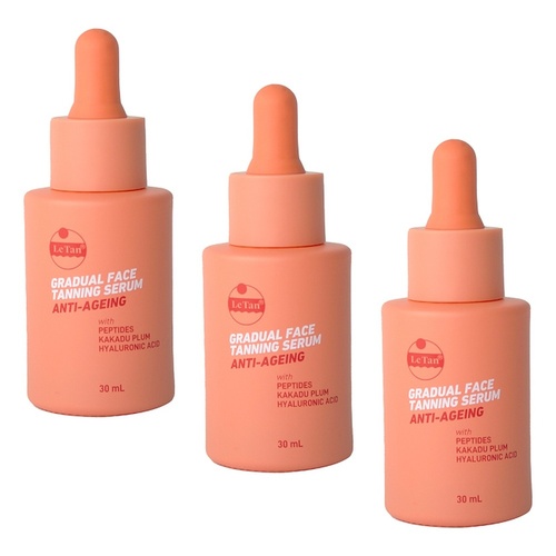 Le Tan Gradual Face Tanning Serum Anti-Ageing 30mL Pack of 3