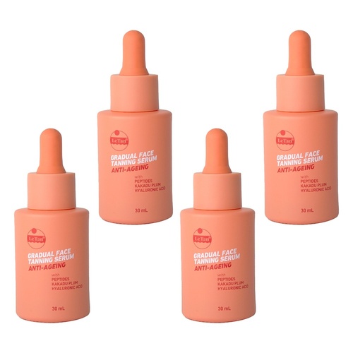 Le Tan Gradual Face Tanning Serum Anti-Ageing 30mL Pack of 4