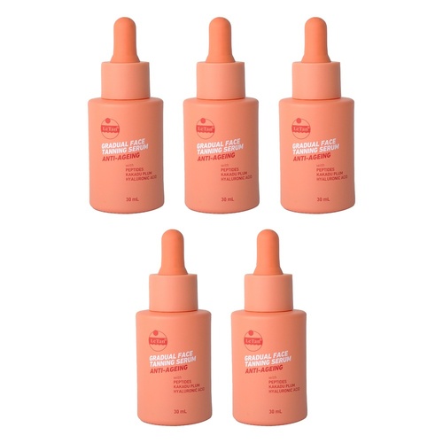 Le Tan Gradual Face Tanning Serum Anti-Ageing 30mL Pack of 5