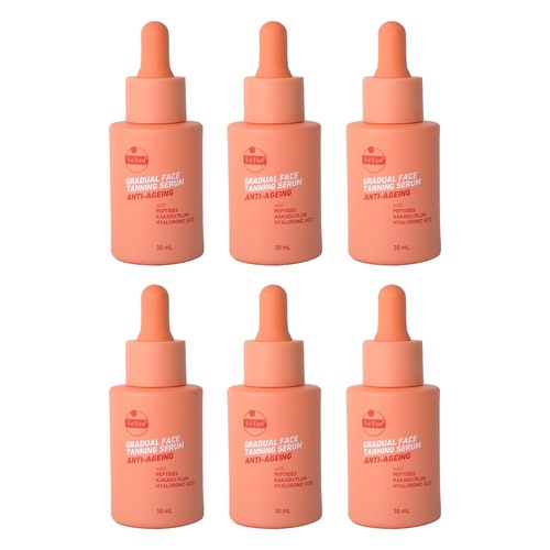 Le Tan Gradual Face Tanning Serum Anti-Ageing 30mL Pack of 6